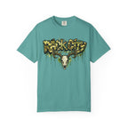Buck City Graphic T‑Shirt — Deer Skull Camo Streetwear