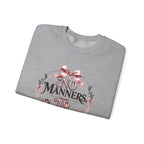 Crewneck Sweatshirt — "No Manners, No Service" Vintage Floral Statement
