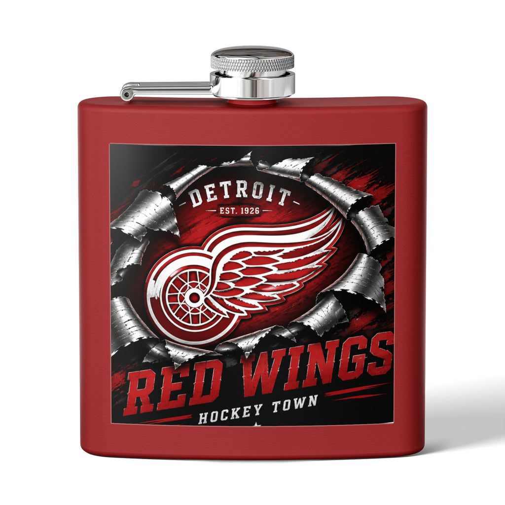 Detroit Red Wings Stainless Steel Flask — 6oz Hockey Town Hip Flask