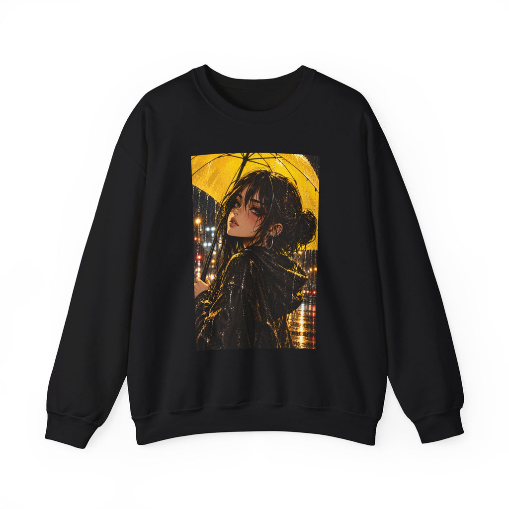 Anime Girl with Yellow Umbrella Sweatshirt