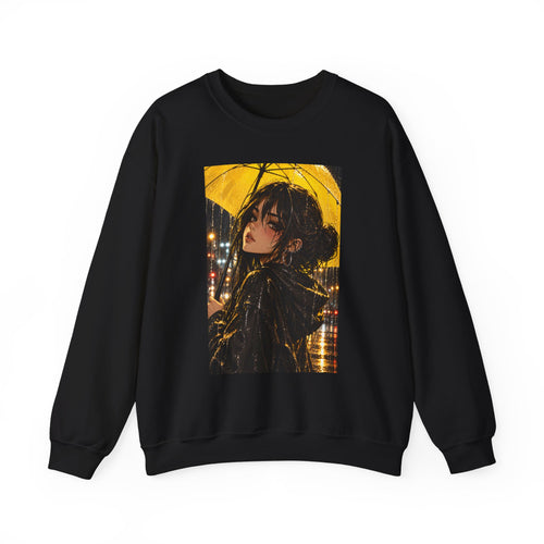 Anime Girl with Yellow Umbrella Sweatshirt