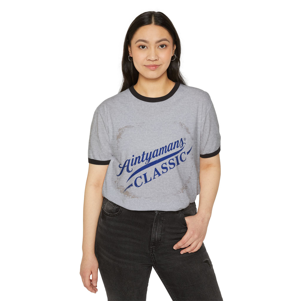 Classic Vintage Logo Ringer Tee — "Saintyamans Classic"