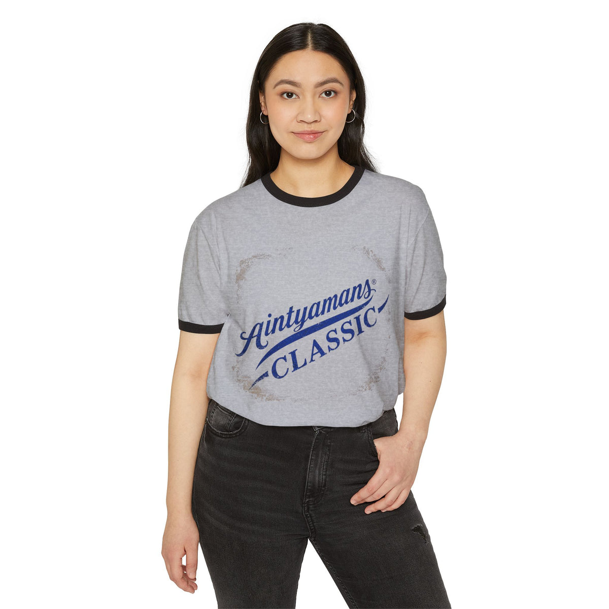 Classic Vintage Logo Ringer Tee — "Saintyamans Classic"