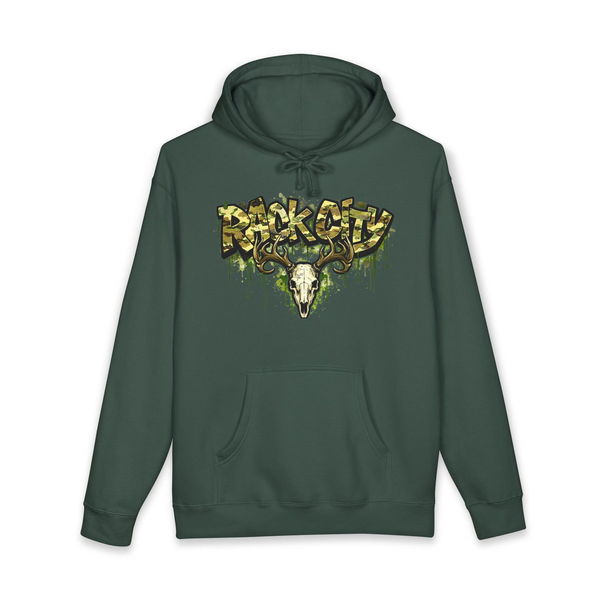 Graffiti Rock City Hoodie — Dripping Skull Streetwear Pullover