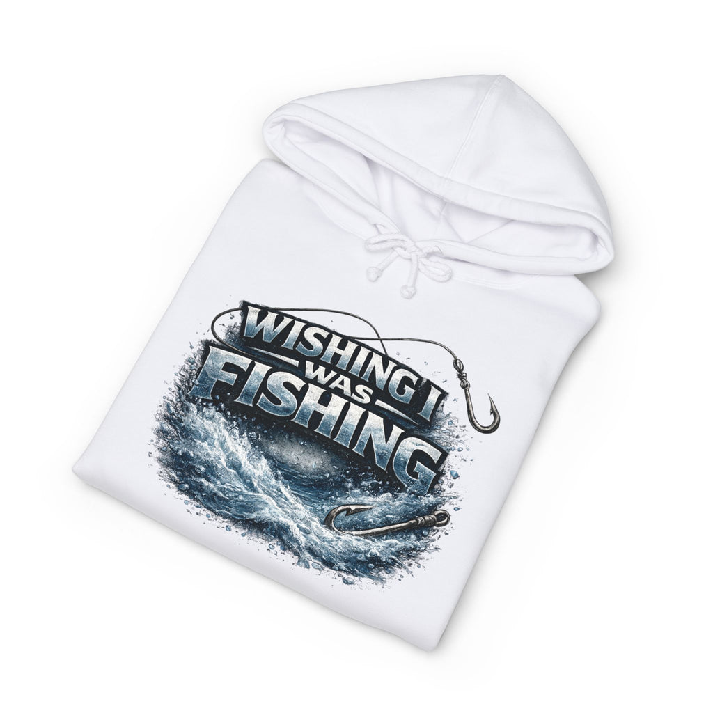Wishing I Was Fishing Hoodie — Men’s Fishing Graphic Pullover for Anglers