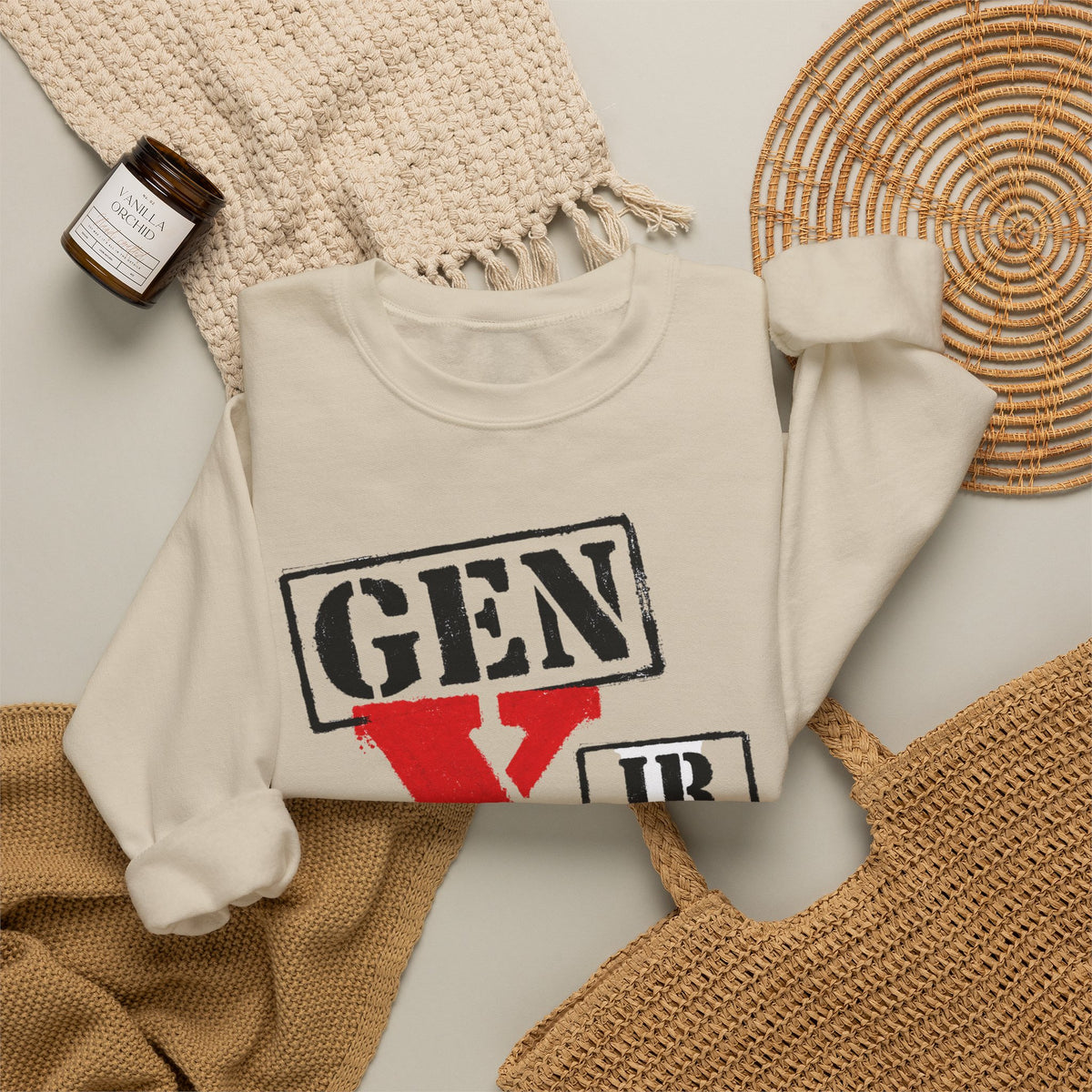 Gen X Jr./Sr. Crewneck Sweatshirt – Retro Generation X Design