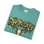 Buck City Graphic T‑Shirt — Deer Skull Camo Streetwear