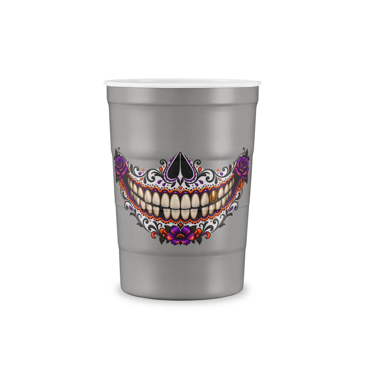 Sugar Skull Recyclable Steel Cup — Day of the Dead Party Cup