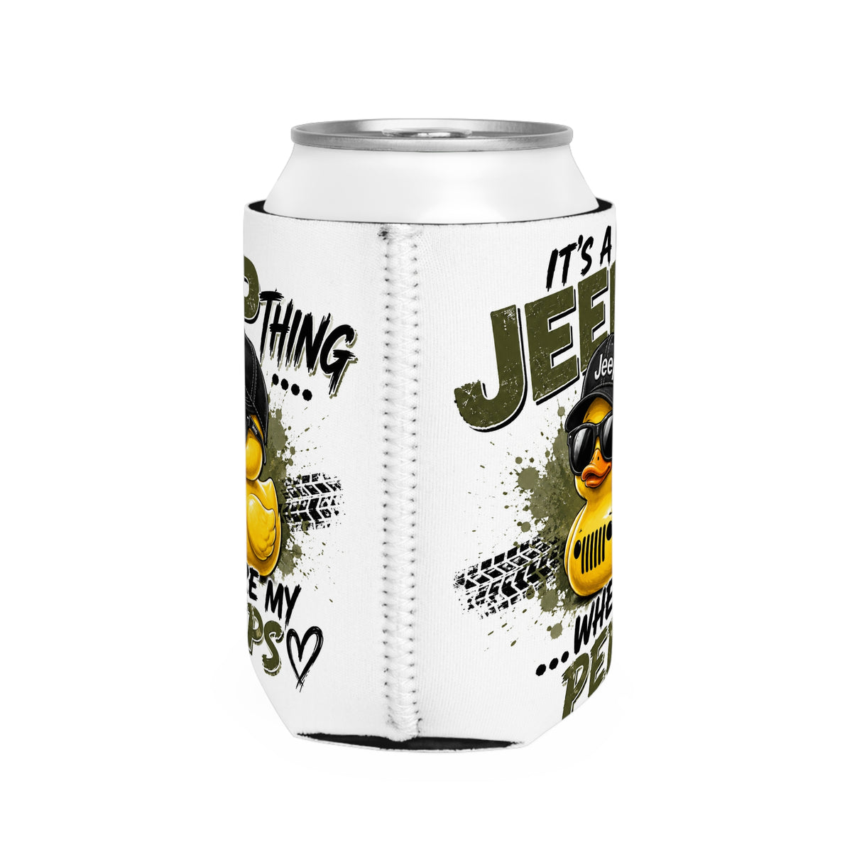 Can Cooler Sleeve — "It's a Jeep Thing Where My Peeps" Rubber Duck Koozie