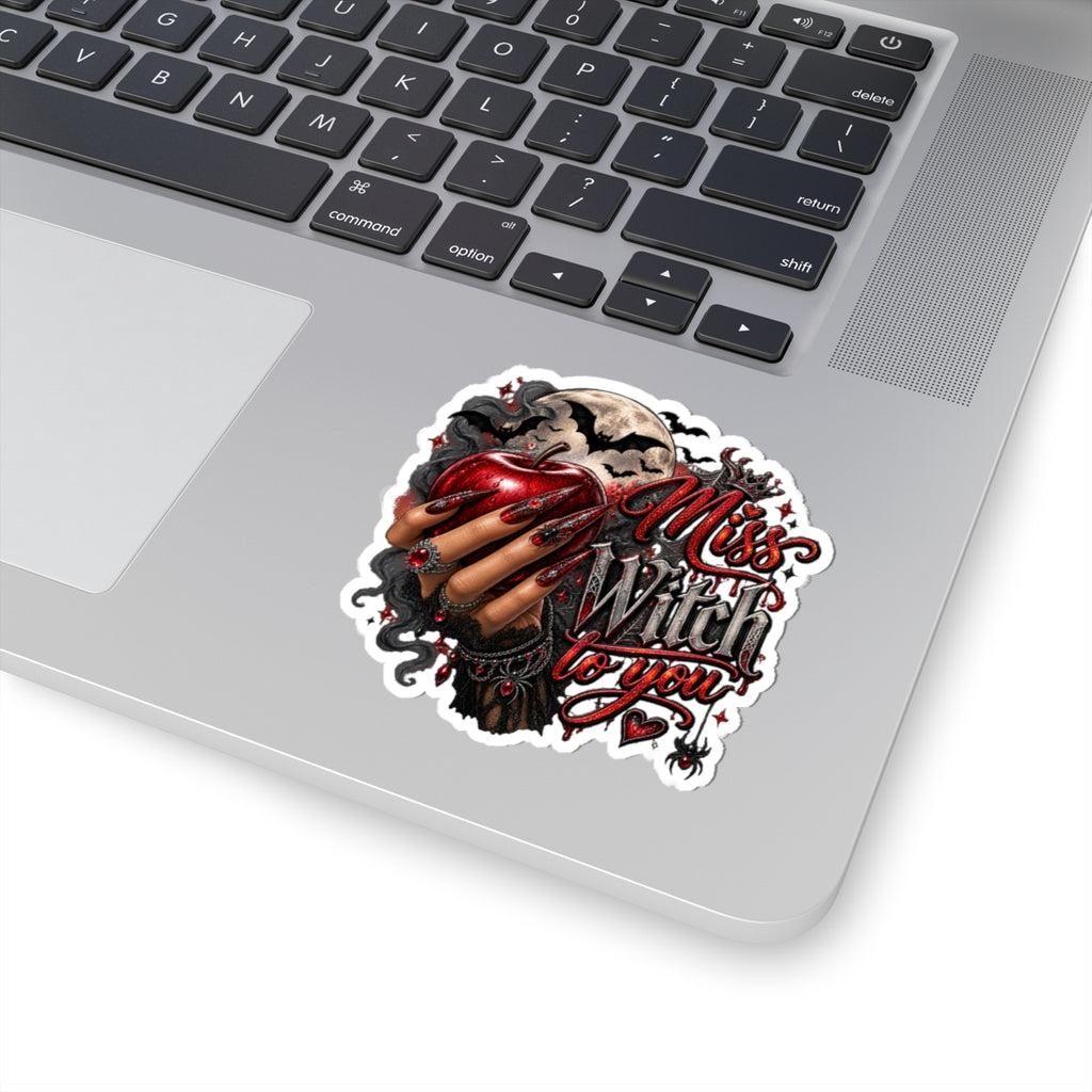 Kiss-Cut Sticker — "Miss Witch to You" Gothic Apple Design