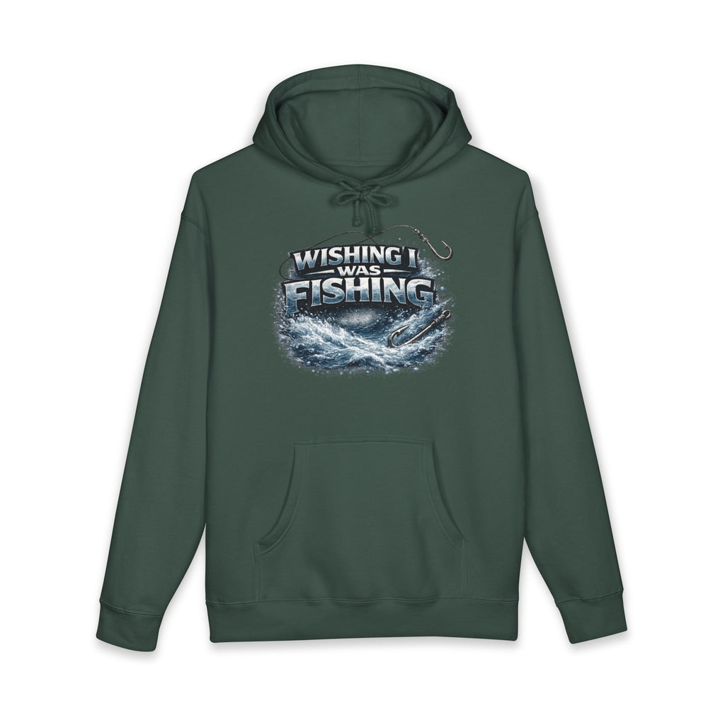 Wishing I Was Fishing Hoodie — Men’s Fishing Graphic Pullover for Anglers