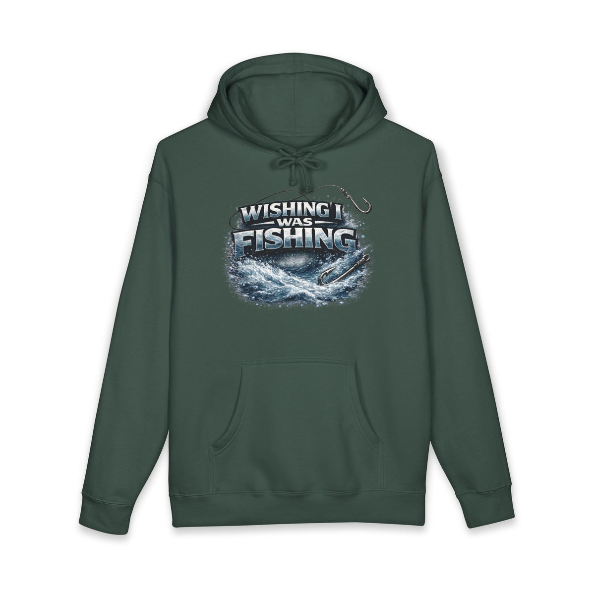 Wishing I Was Fishing Hoodie — Men’s Fishing Graphic Pullover for Anglers