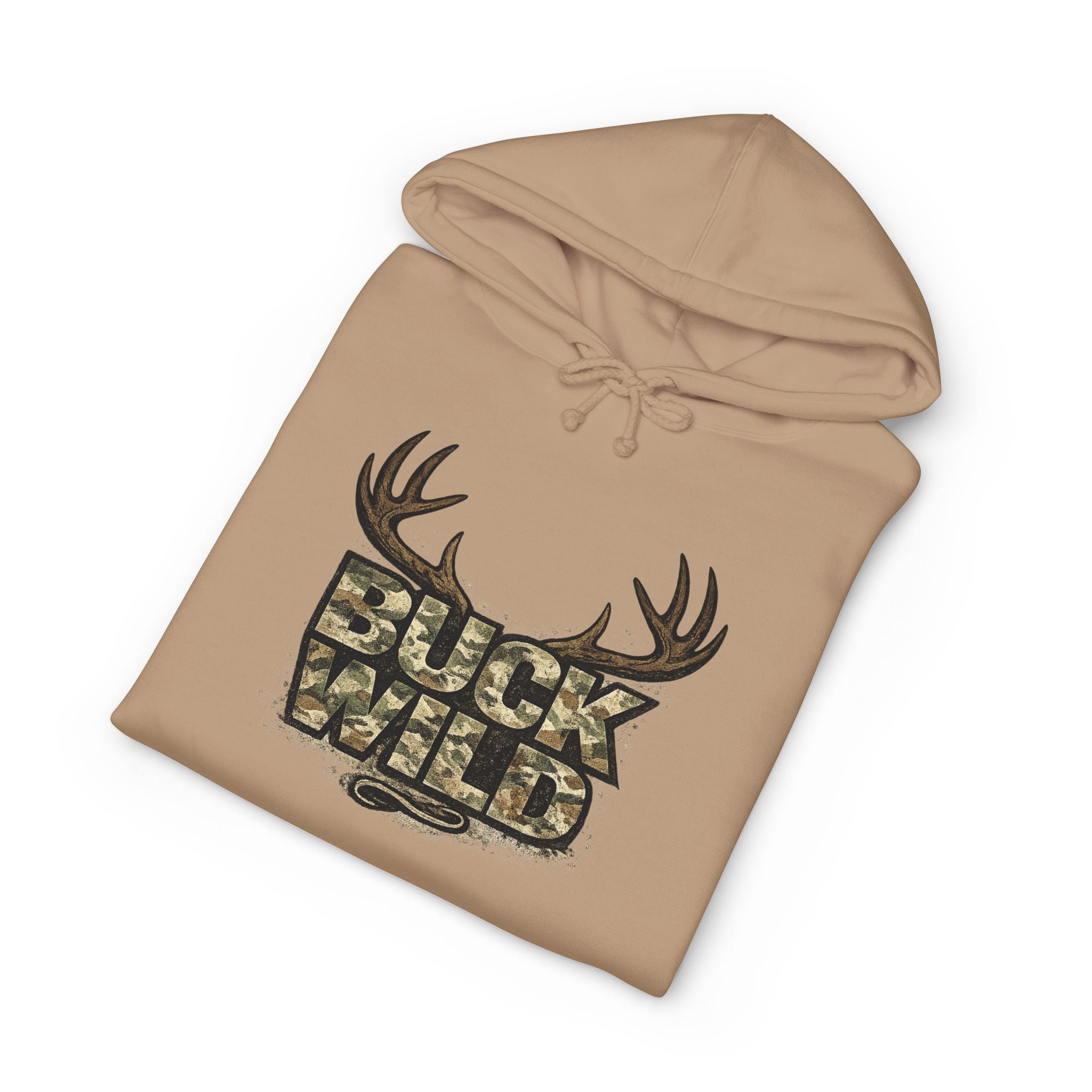 Buck Wild Camo Hoodie — Deer Antler Hunting Sweatshirt