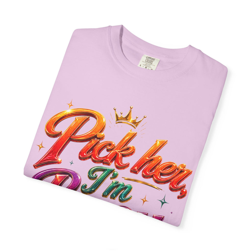 Pick Her I'm Busy T-Shirt — Bold Retro Script Graphic Tee for Confident Women