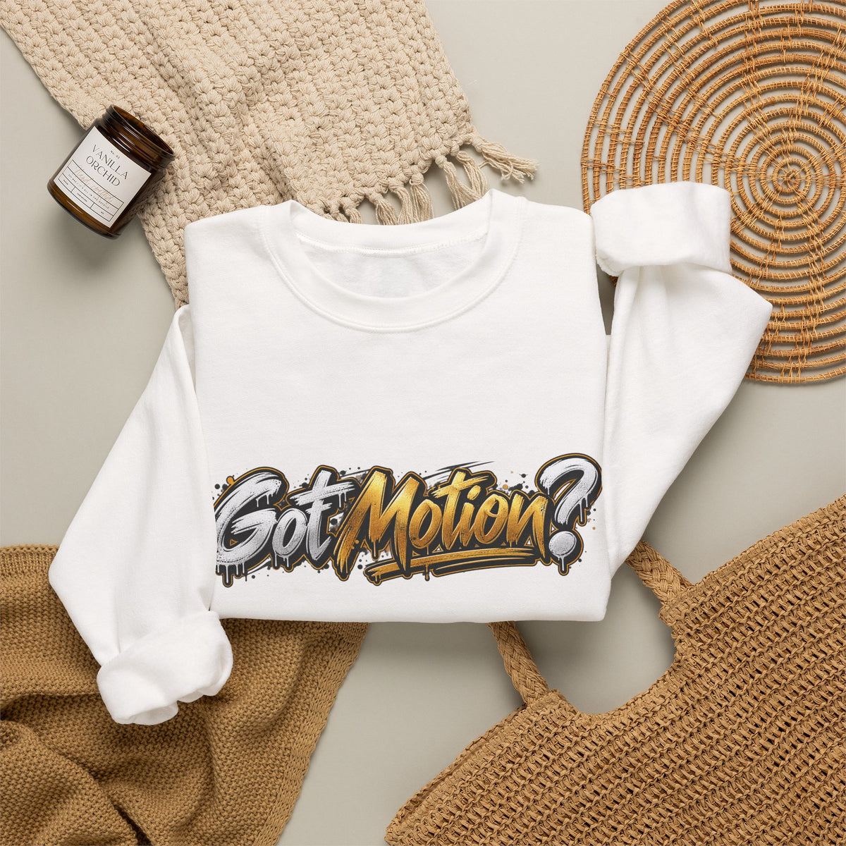 Got Motion? Crewneck Sweatshirt — Retro Graffiti Athletic Streetwear
