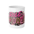 MOM Role Model Mug — Pink Glam Leopard Mothers Day Coffee Cup, 'Role Model' Design