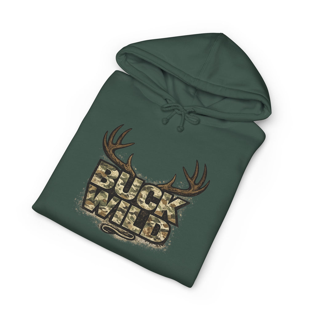 Buck Wild Camo Hoodie — Deer Antler Hunting Sweatshirt