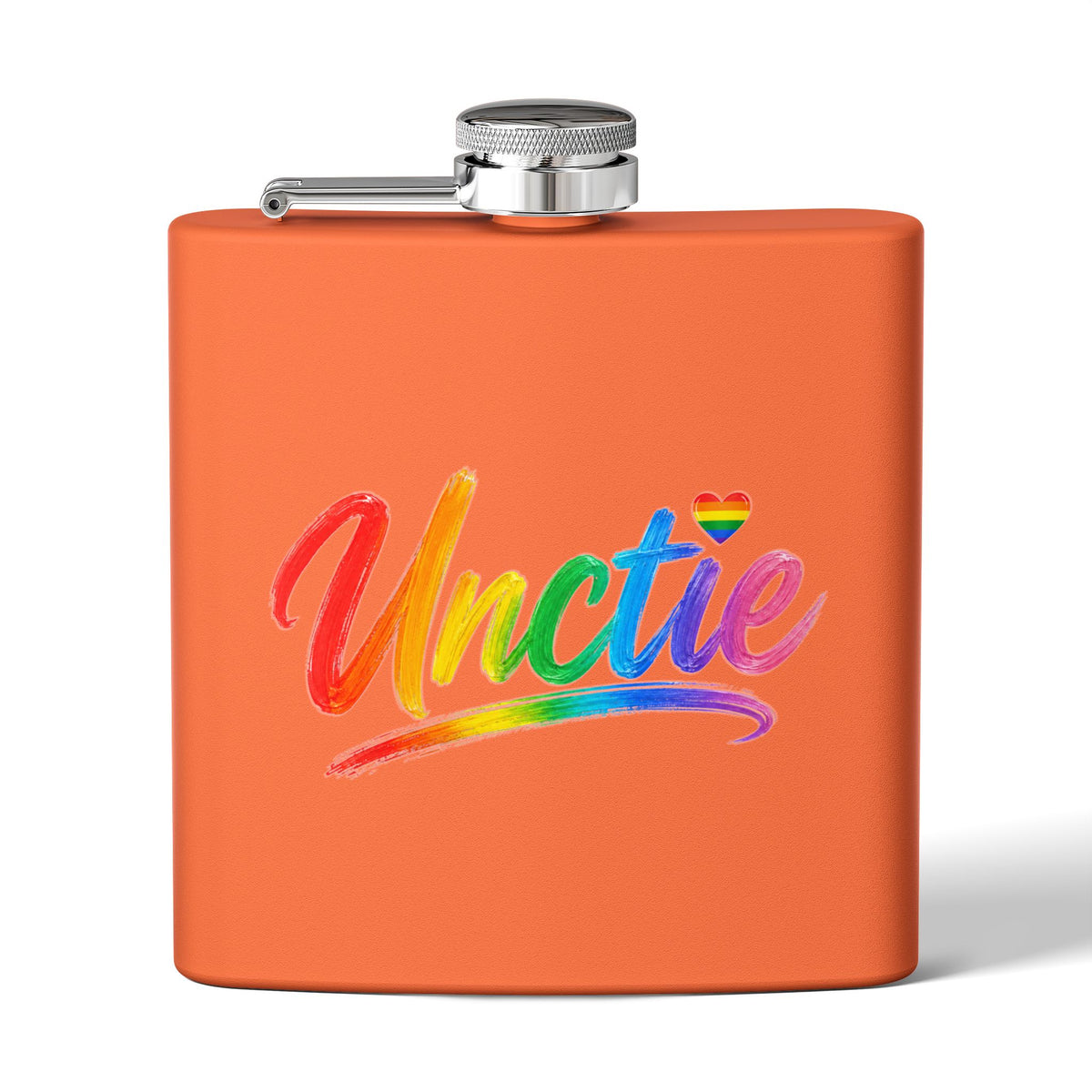 Rainbow 'Unctie' 6oz Stainless Steel Flask — LGBTQ+ Pride Hip Flask Gift