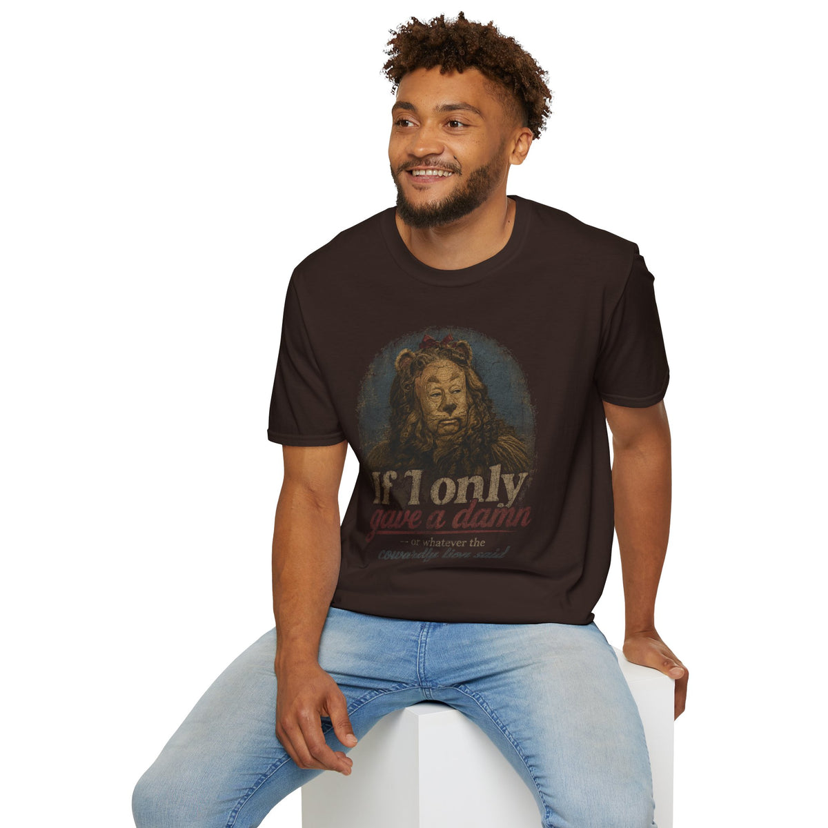 Wizard of Oz Cowardly Lion Tee — "If I Only Gave a Damn" Vintage Movie Quote T-Shirt