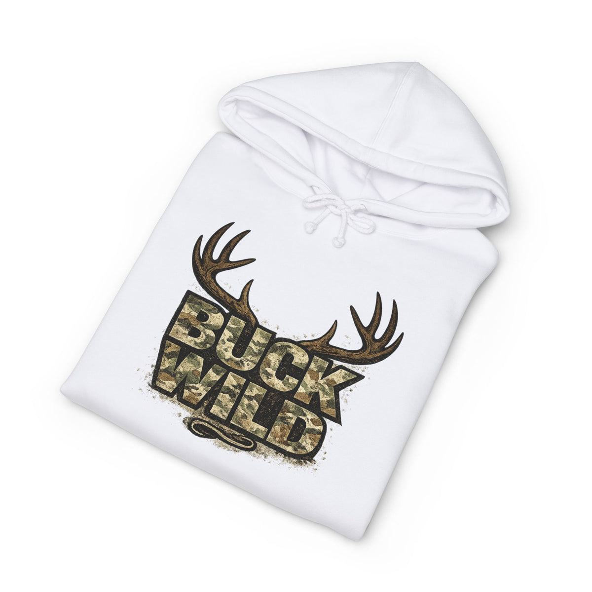 Buck Wild Camo Hoodie — Hunting Antler Graphic Sweatshirt