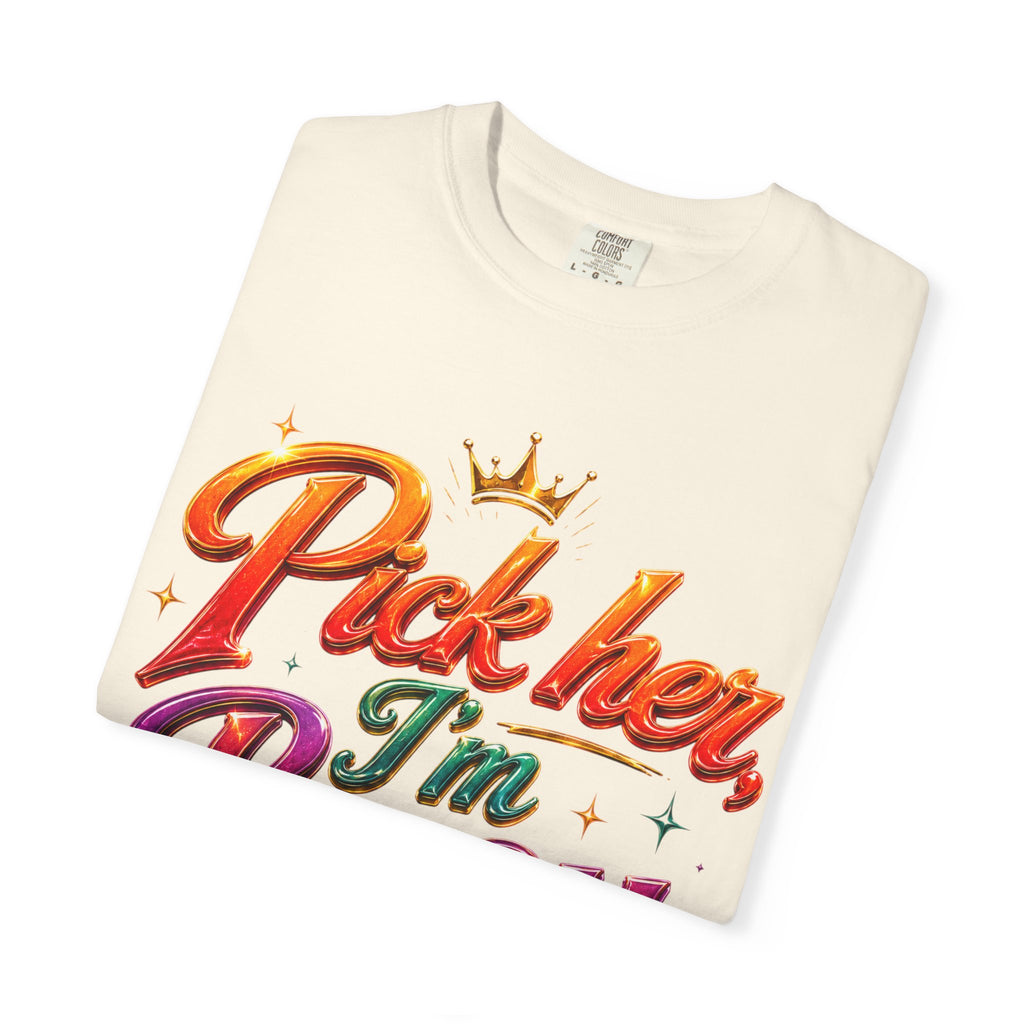 Pick Her I'm Busy T-Shirt — Bold Retro Script Graphic Tee for Confident Women