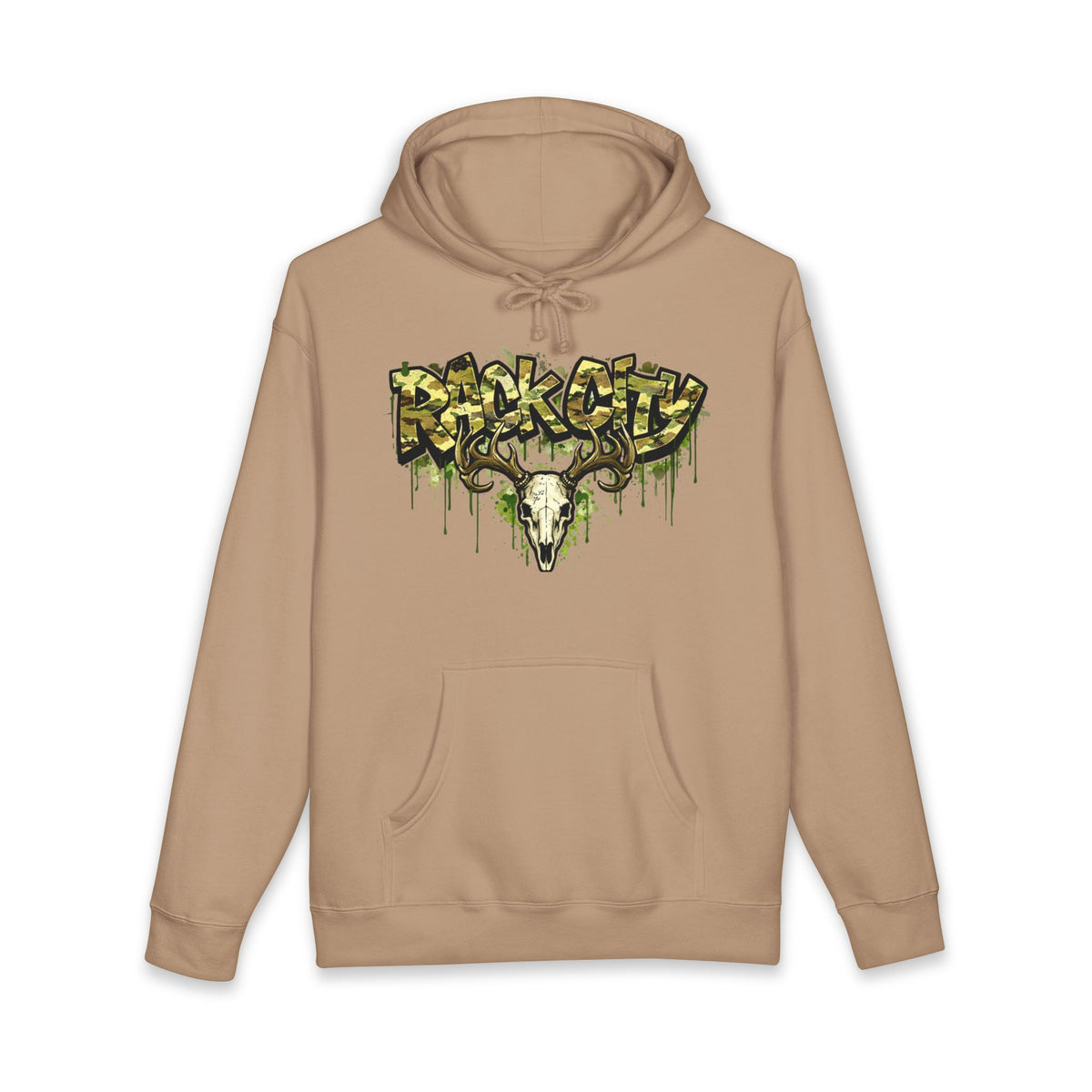 Graffiti Rock City Hoodie — Dripping Skull Streetwear Pullover