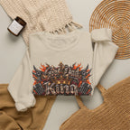 King of Queens Graphic Sweatshirt — Gothic Flame 'God Dad' Design