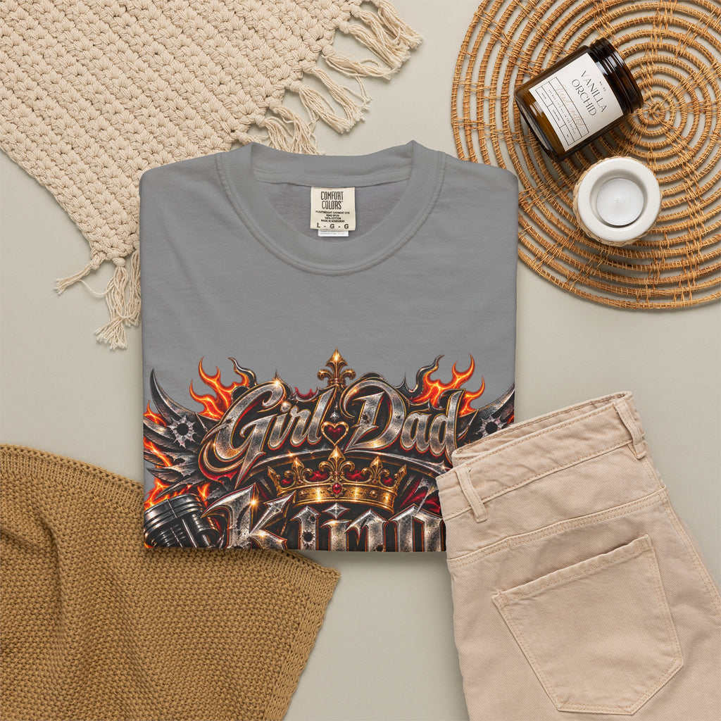 T-Shirt — "Girl Dad King of Queens" Graphic Tee
