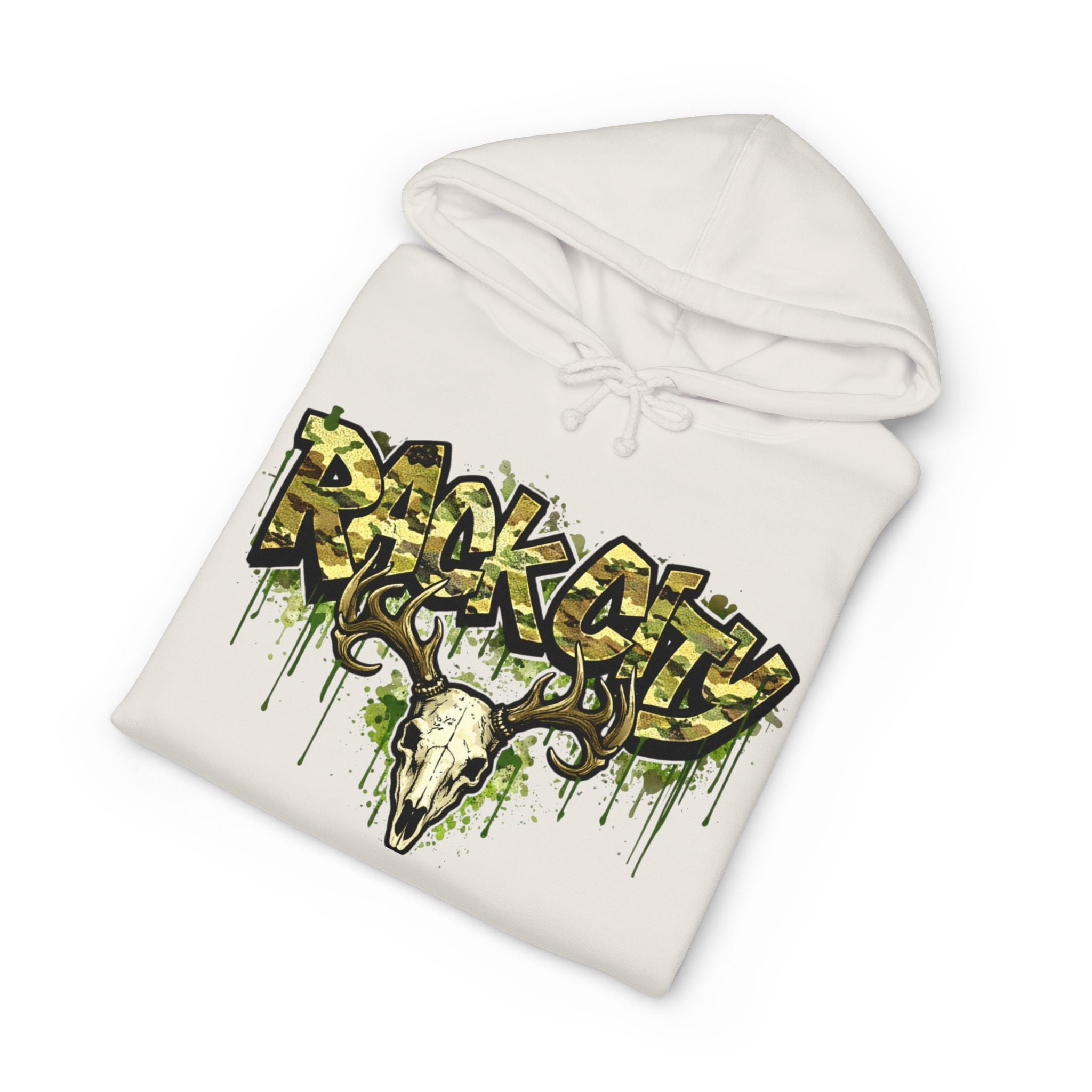 Graffiti Rock City Hoodie — Dripping Skull Streetwear Pullover
