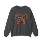 King of Queens Graphic Sweatshirt — Gothic Flame 'God Dad' Design