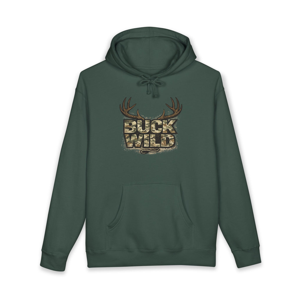 Buck Wild Camo Hoodie — Deer Antler Hunting Sweatshirt