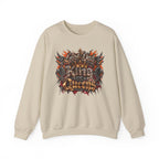 King of Queens Graphic Sweatshirt — Gothic Flame 'God Dad' Design