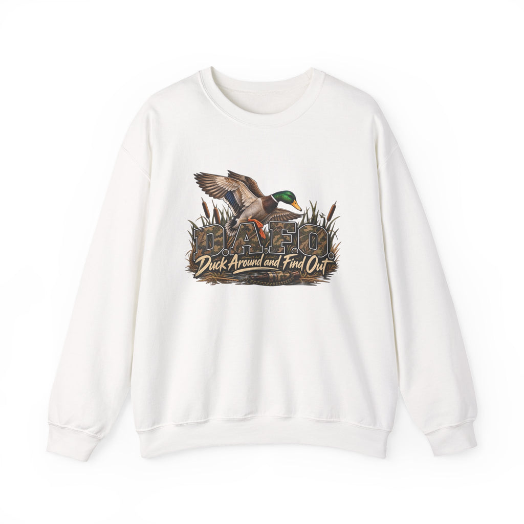 Crewneck Sweatshirt - 'Duck Around and Find Out' Mallard Hunting Graphic