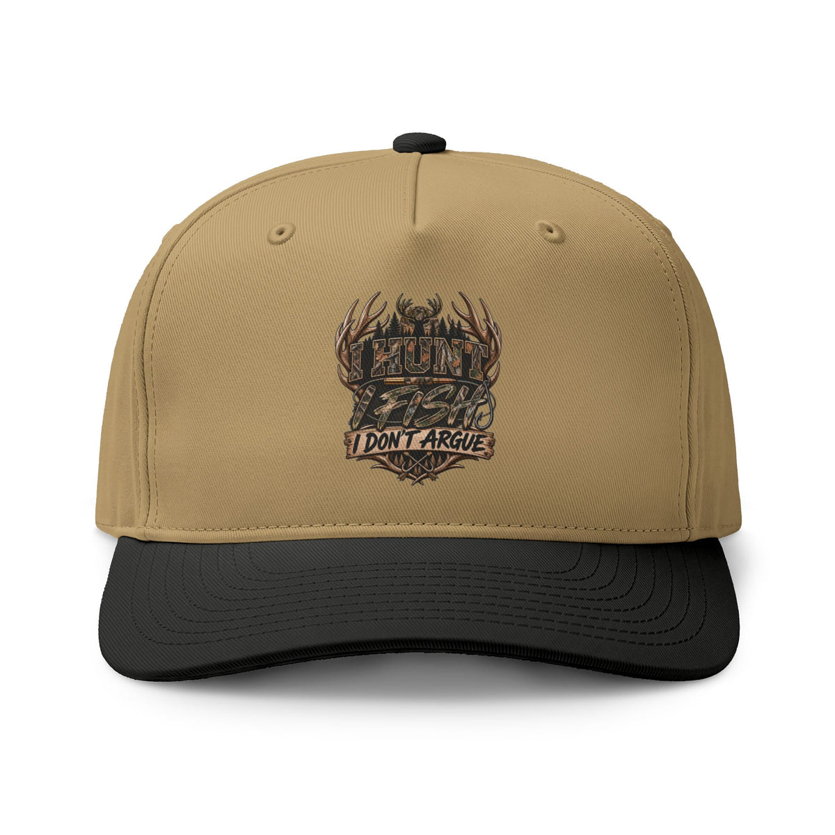 Two-Tone Trucker Cap — 'I Don't Argue' Antler Crest