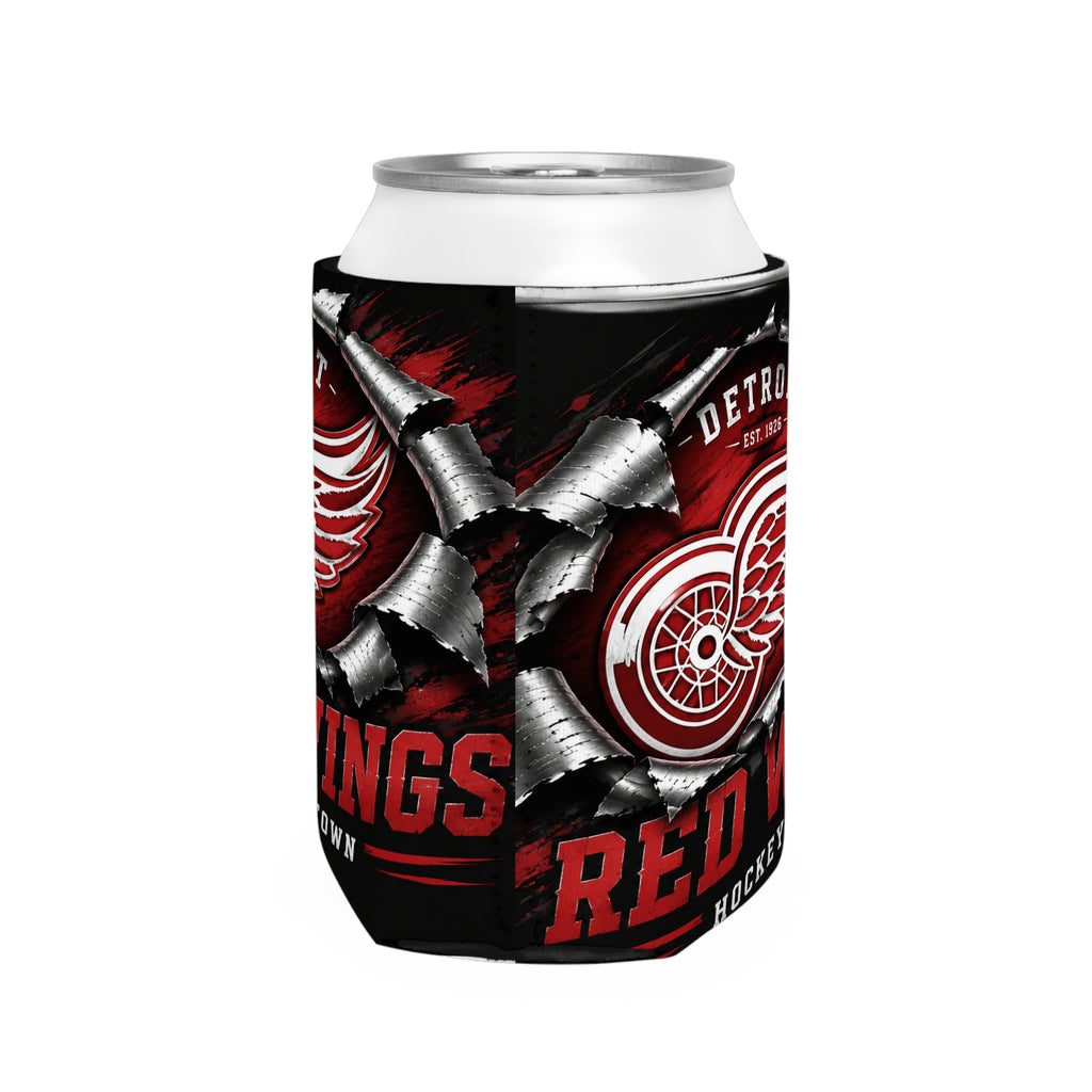 Red Wings Can Cooler Sleeve — Detroit Hockey Town Koozie