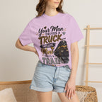 Train Lover T-Shirt – “Your Man Drives a Truck, Mine Drives a Train” Graphic Tee