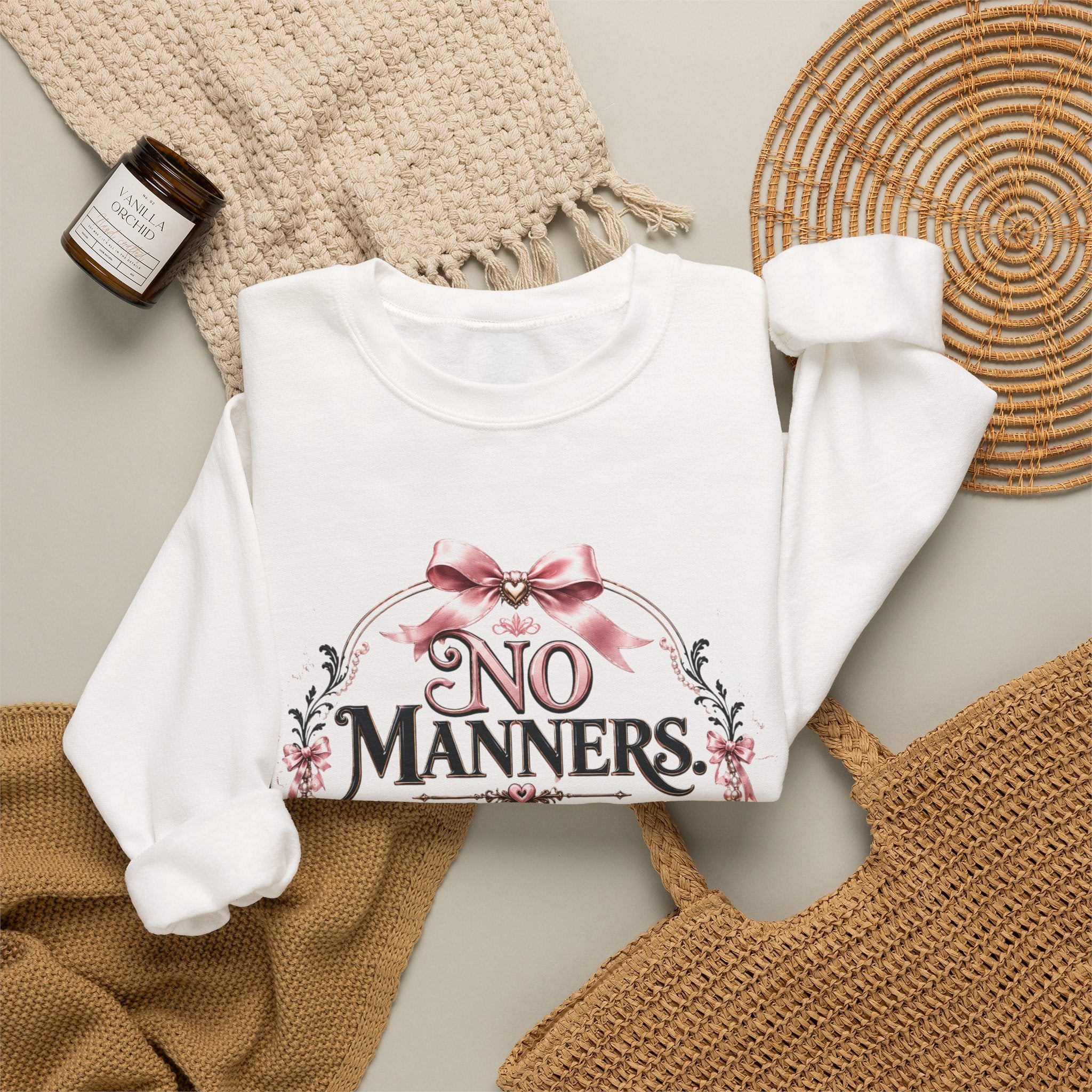 Sweatshirt — “No Manners No Service” Vintage Floral Crewneck