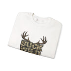 Buck Wild Camo Sweatshirt — Hunting Antler Graphic Crewneck