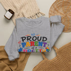 Crewneck Sweatshirt — "Proud Parent of a Pretty Amazing Autistic Kid" Colorful Autism Awareness Design
