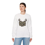 Buck Wild Camo Sweatshirt — Hunting Antler Graphic Crewneck