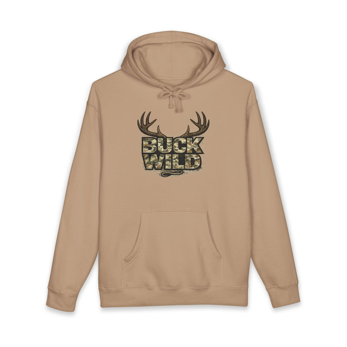 Buck Wild Camo Hoodie — Deer Antler Hunting Sweatshirt