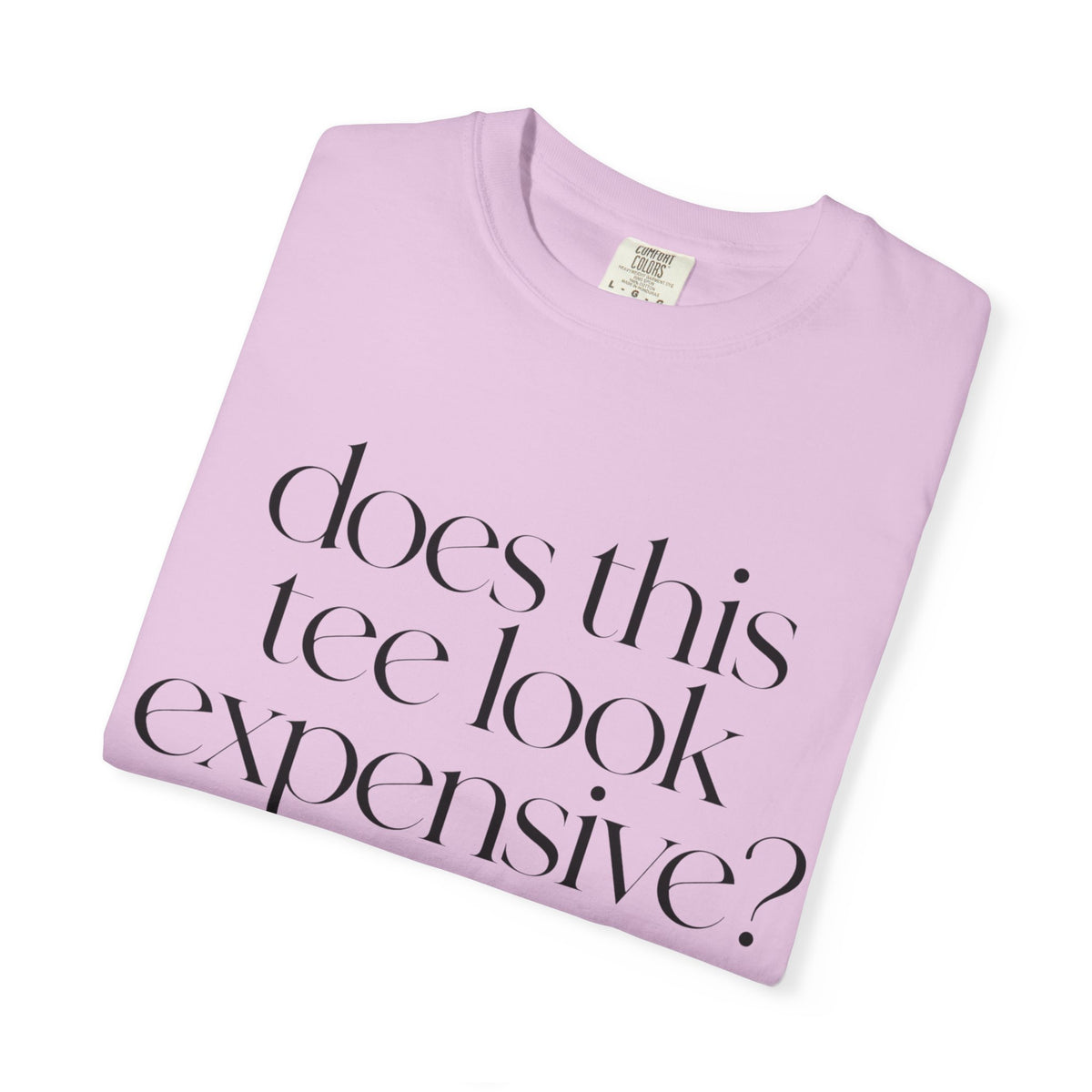 T-Shirt — "Does This Tee Look Expensive?" Minimal Script Graphic Tee