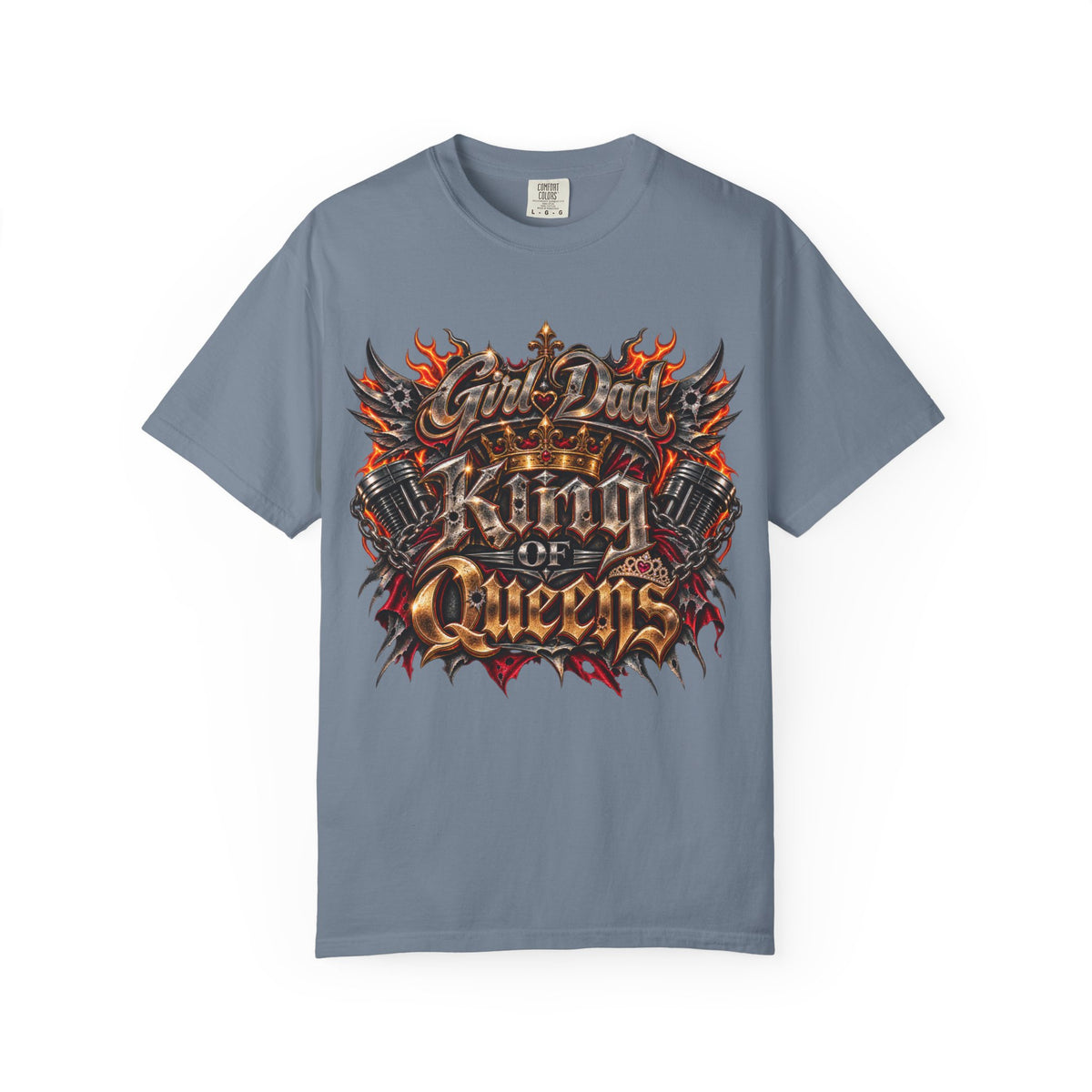 T-Shirt — "Girl Dad King of Queens" Graphic Tee