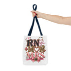 RN Mom Mrs. Tote Bag — Nurse Wife Gift, Leopard Pink Stethoscope Design