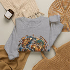 Earth Swirl Crewneck Sweatshirt — Vintage Globe Art Sweatshirt