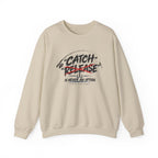 Crewneck Sweatshirt — "Catch"/"Release" Graphic Pullover