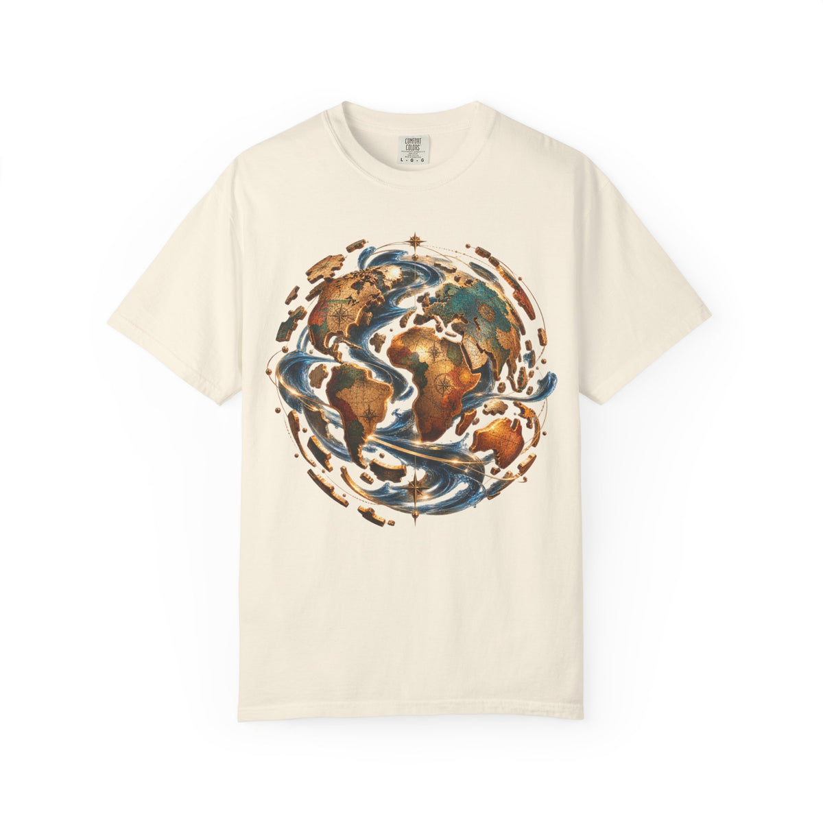 Earth Waves T-Shirt — Artistic Planet Graphic Tee