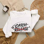 Crewneck Sweatshirt — "Catch"/"Release" Graphic Pullover