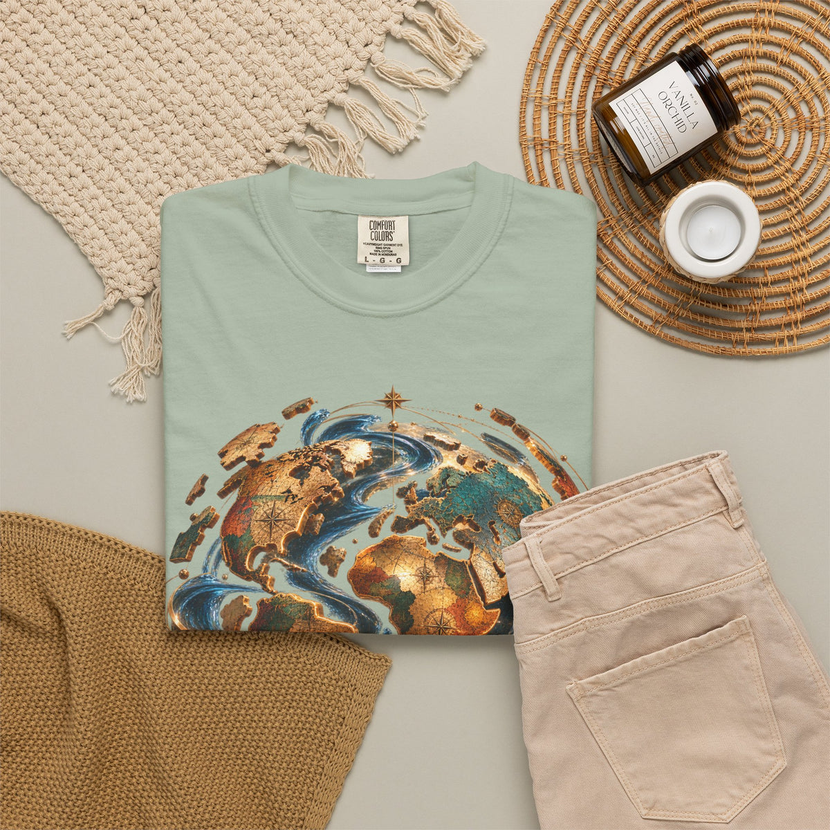 Earth Waves T-Shirt — Artistic Planet Graphic Tee