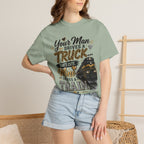 Train Lover T-Shirt – “Your Man Drives a Truck, Mine Drives a Train” Graphic Tee
